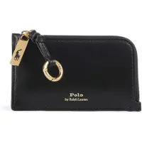 Ralph Lauren for woman. 427P04988002 Black leather Polo ID card holder with zipper (OSFA), Casual