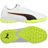 Puma King 20 Pro Cage Tt Unleashed - Valkoinen/hehkuva Punainen/keltainen - Turf (Tf), koko 44