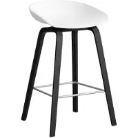 HAY Aas 32 2.0 Baarijakkara 65 Cm Mustalakattu Tammi / - Baarijakkarat Kierrätetty Polypropeeni Valkoinen - AA001-D159-AA51-01UF