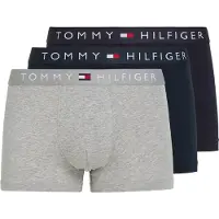 Tommy Hilfiger Underwear Bokserishortsit '3P TRUNK WB' harmaa / musta