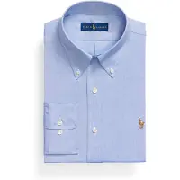 Ralph Lauren for man. 712870507002 Custom Fit Oxford Shirt blue (38), Casual, Cotton, Classic, Long sleeve