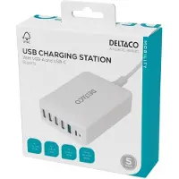 Deltaco 6 ports, USB-A & USB-C, 60W -laturi