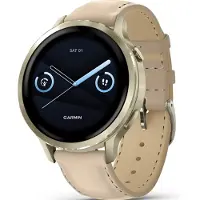 Garmin Venu 4 41mm Lunar Gold with Bone Silicone Band and Light Sand Leather Band 010-03013-03
