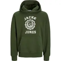 Jack & Jones Collegepaita 'JWHVICTO' tummanvihreä / valkoinen