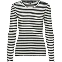 SELECTED WOMEN Slwanna Ls Crew Neck Tee Str Noos - Black - XS