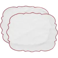 Decotique Gia pöytätabletit 2 kpl, valkoinen/viininpunainen