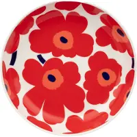 Marimekko Unikko Deep Plate 20,5Cm - Red - 20.5 CM