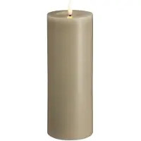 Moods & More LED pillar candle - Melted Kit grey - 74x200 mm