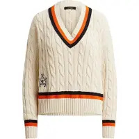 Ralph Lauren Cable-Knit Cotton Cricket Sweater - Cream - L