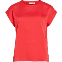 Vila Viellette S/S Satin Top - Noos - Red - 34
