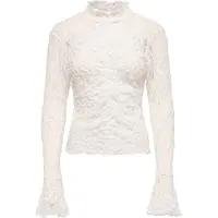 ONLY Jdylala L/S High Neck Lace Top Jrs - White - XS