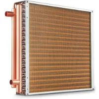 Vevor 20"x 20" Lämmönvaihdin Vesi-ilma 3-rivinen 3/8" kupariportit 242 evät