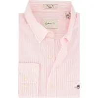 Gant for man. 3000130 Shirt Regular Fit pink striped poplin shirt (3XL), Casual, Cotton, Classic, Long sleeve