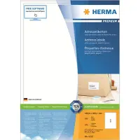 Herma 4252, Valkoinen, Itse kiinnittyvä tulostintarra, A4, Paperi, Laser/Inkjet, Kiinteä