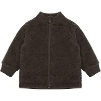 Mikk-Line Fleecetakki Merinovilla, Dark Brown Melange, 116