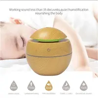 Hobby Hall Etusivu Puunjyvän ilmankostutin puhdistaja aromidiffuusori USB Ultraääni Cool Mist -sumutin eteerinen öljy tuoksu, Light color