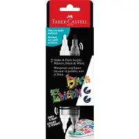 Faber-Castell Black Edition akryylitussit 2kpl valkoinen + musta - Faber Castell