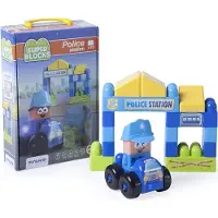 Miniland Super Blocks Police Station Rakennuspeli 18 Yksiköt