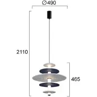 VIOKEF Led riippuvalaisin Azul, Alumiini/harmaa/sinkki, Olohuone/ruokailutila, Synteettinen materiaali