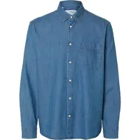 Selected Slmclaus-Carlo Reg Denim Ls Shirt Noos - Blue - L