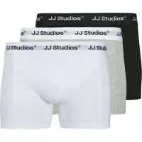 Jack & Jones Bokserishortsit 'JACSOHO' meleerattu harmaa / musta / valkoinen