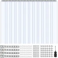 Vevor kirkas PVC-nauhaverho, korkeus 2,1 m x leveys 1,8 m x paksuus 2 mm, 12 kpl pakastimen jäähdyttimen verholiuskoja, sileät, vedenpitävät muovioviliuskat varastoon, pakastimeen, autotallin oviin