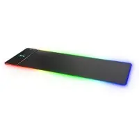 Mtp Products Suuri liukumaton RGB-näppäimistö/hiirityyny 15W langattomalla latauslaitteella - musta