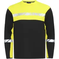 Projob 7002 Long Sleeve T-Shirt 7002 Long Sleeve T-Shirt 9910-Viz Black/Yellow M