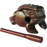 Meinl Percussion FROG-M Medium Wooden Frog Guiro African Brown