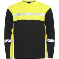 Projob 7002 Long Sleeve T-Shirt 7002 Long Sleeve T-Shirt 9910-Viz Black/Yellow 3XL