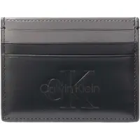 Calvin Klein Kotelo 'Smooth Monologo Card' tummanharmaa / musta