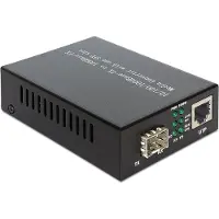 DeLOCK Media Converter 1000Base-T to SFP, 1000 Mbit/s, 1000Base-T, 10Base-T, Gigabitti Ethernet, 10,100,1000 Mbit/s, Musta, SFP (86220)