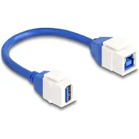 DeLOCK 86970, 0,2 m, USB A, USB B, USB 3.2 Gen 1 (3.1 Gen 1), 5 Gbit/s, Sininen, Valkoinen