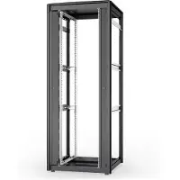 Digitus DN-31112-B, Itseseisova teline, 42U, 800 kg, Kotelon kiskot, Säädettävät jalat, Musta