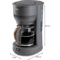 Domo Suodatin kahvinkeitin - - DO754K - 1,25 L - 10 kuppia - Harmaa / Puu