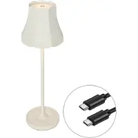 QAZQA Retro-pöytävalaisin ladattava IP44 vaaleankeltainen - Granny