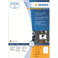 Herma 9501, Valkoinen, Suorakulmio, Kiinteä, A4, Polyolefiini, Matta