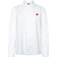 HUGO for woman. 50556398 Relaxed fit shirt white (40), Casual, Cotton, Long sleeve