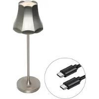 QAZQA Retro-pöytävalaisin gunmetalladattava IP44 - Granny