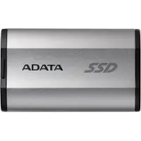 ADATA A-DATA SD810 1 Tt USB 3.2 Gen 2x2 (USB-C) -ulkoinen SSD, iskunkestävä, pelikäyttöön, Silver-Grey