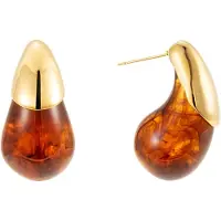By Jolima Drop Resin Earring - Gold - ONE SIZE