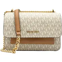 Michael Kors Olkalaukku kameli / tummanruskea / offwhite