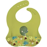 SASSI JUNIOR | | Silikoni eläinruokailualusta Vihreä - 30 x 22 cm DINO