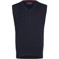 Ralph Lauren Cable-Knit Cotton Sweater Vest - Navy - 150-161