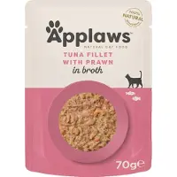 Applaws 48x70g Cat Natural liemessä tonnikala & Tyynenmeren katkaravut kissan märkäruoka