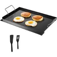 Vevor hiiliteräksinen paistolevy, 24x16 tuuman universaali litteä suorakaiteen muotoinen levy, kaasugrilli BBQ-grillille, Teppanyaki, kannettavat perhekeittiövälineet kahvalla, leirintäalueen takajuhl