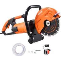 Vevor 9"/22,9 cm sähköinen betonisaha märkä-/kuivasaha vesipumpulla ja terällä