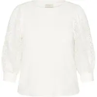 KAFFE CURVE Kcbella Lace T-Shirt - White - XL