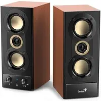 Genius SP-HF800BT speakers, 2.0, 20W, black and brown, Bluetooth 5.3