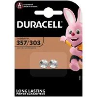 Duracell 303/357, Kertakäyttöinen akku, SR44, Hopea-oksidi (S), 1,5 V, 2 kpl, Nappi/kolikko (013858)